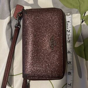 Coach Sparkling Burgundy wrist wallet